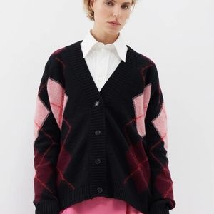 Molly Goddard Maddie argyle wool and mohair-blend cardigan